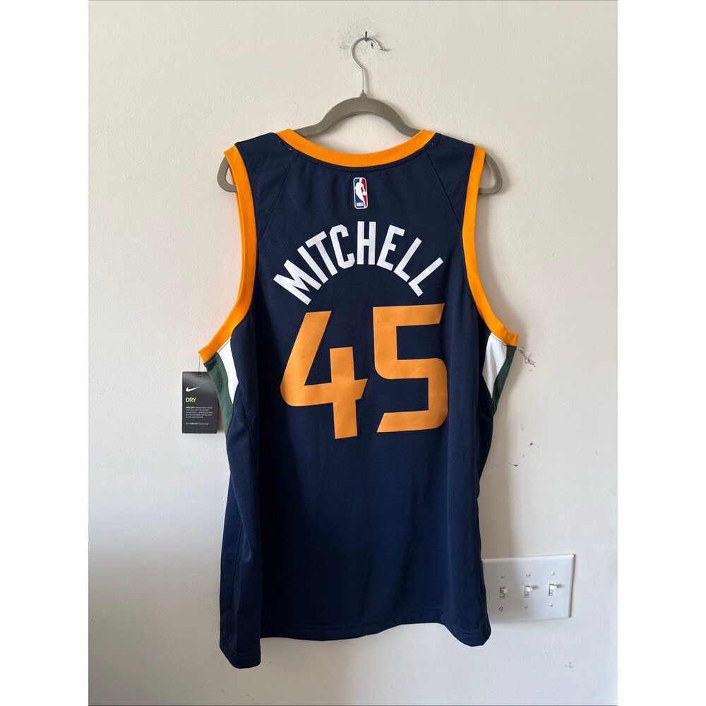 Men's Nike Donovan Mitchell #45 Utah Jazz 2020/21 Swingman Icon Jersey Sz 52 NWT - Picture 6 of 6